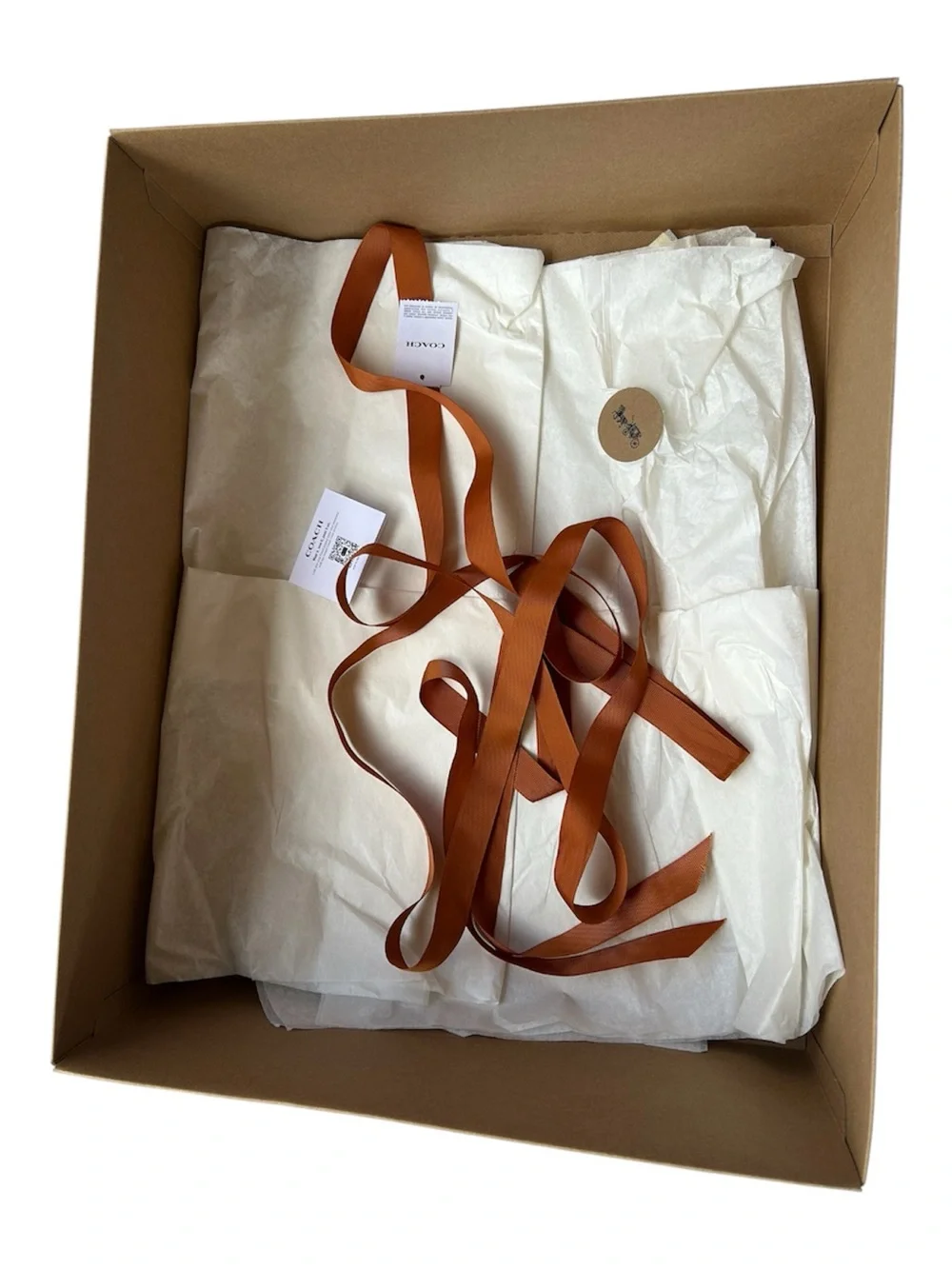 Coach Taupe Gift Box with Black Logo